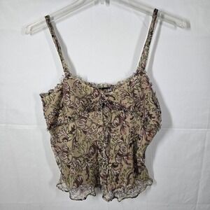 Y2K NASH International Silk Babydoll Top Sweetheart Neck Floral‎ Boho Fairycore